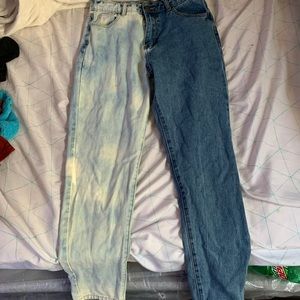 Custom half and half jeans
